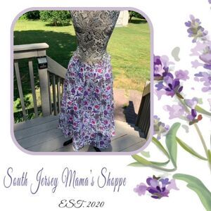 Vintage 1990s Combinations Size 20W Skirt Pink and Purple Paisley Florals (C133)